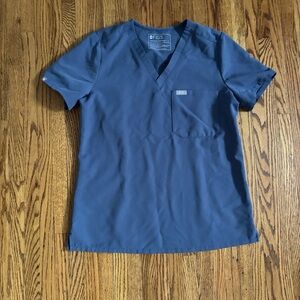 FIGS Womens Purple/Gray V-Neck Scrub Top Size Small